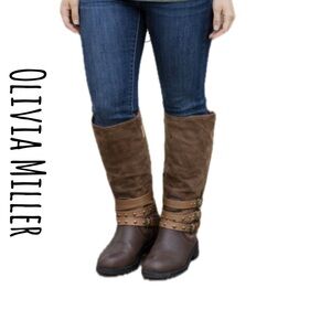Olivia Miller brown suede tall boots